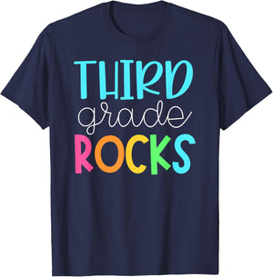 Third Grade Teacher Team Shirts - 3rd Grade Rocks T-Shirt - T-Shirt | Navy