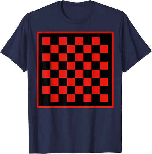 Funny Black & Red Checkerboard Gift Chess Lover Board Game T-Shirt - T-Shirt | Navy