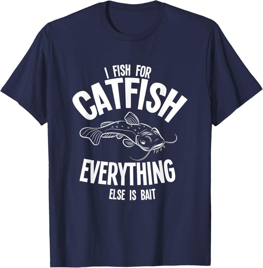 Catfishing Shirt Catfish Fisherman Flathead Fisher T-Shirt - T-Shirt | Navy