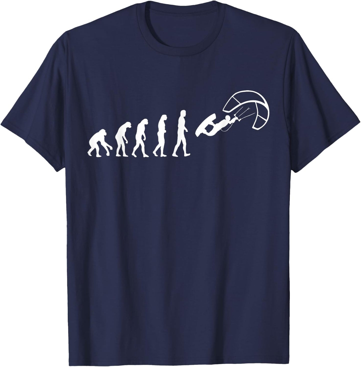 Funny Kitesurf Shirt - Kite Surfing Evolution Kite Boarding T-Shirt - T-Shirt | Navy