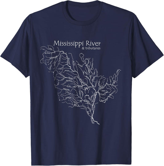 Mississippi River and Tributaries T-Shirt - T-Shirt | Navy