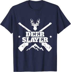 Deer Hunter Slayer Hunting Buck Sportsman T shirt T-Shirt - T-Shirt | Navy
