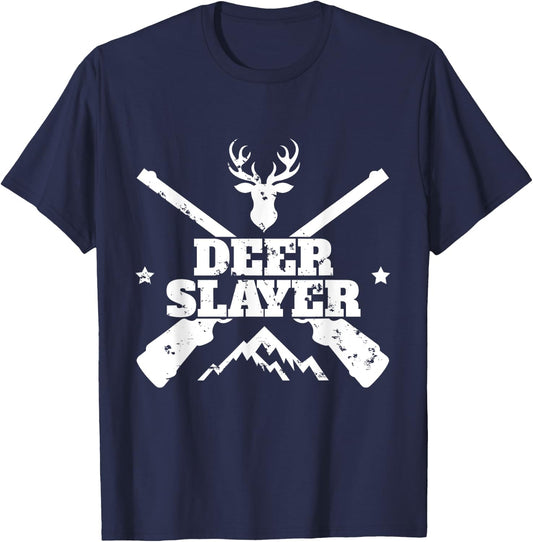 Deer Hunter Slayer Hunting Buck Sportsman T shirt T-Shirt - T-Shirt | Navy
