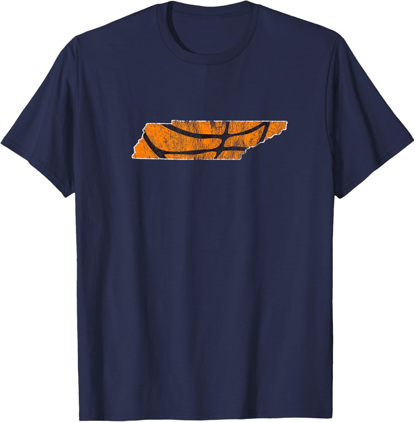 Tennessee Sports Fan Basketball In Knoxville State Outline T-Shirt - T-Shirt | Navy