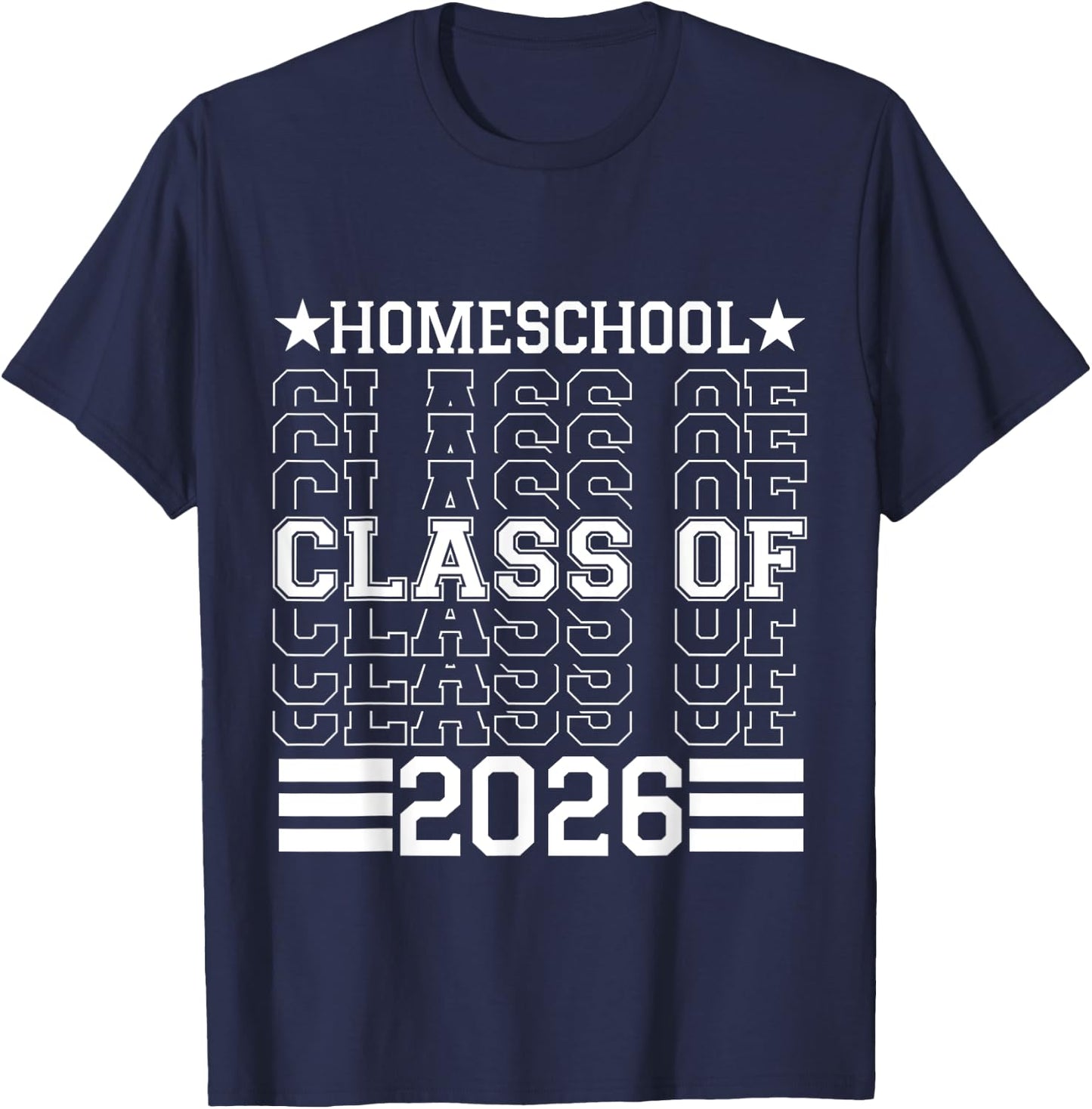 Homeschool Class Of 2026 Senior Graduation T-Shirt - T-Shirt | Navy