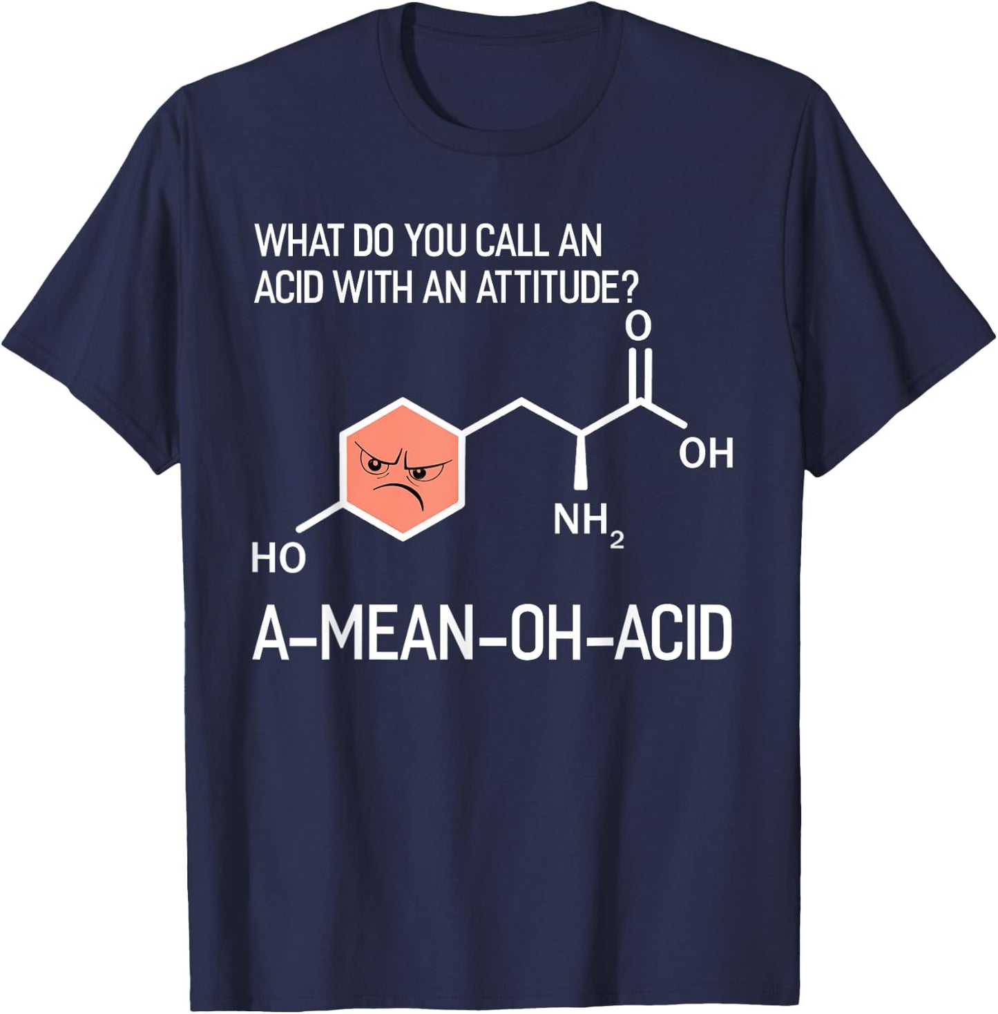 Humor Nerdy Chemistry Gifts-Amino Acid Men T-Shirt - T-Shirt | Navy