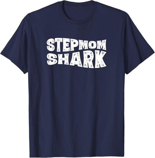 Stepmom Shark Shirt, Matching Family Step-Mom T-Shirt - T-Shirt | Navy