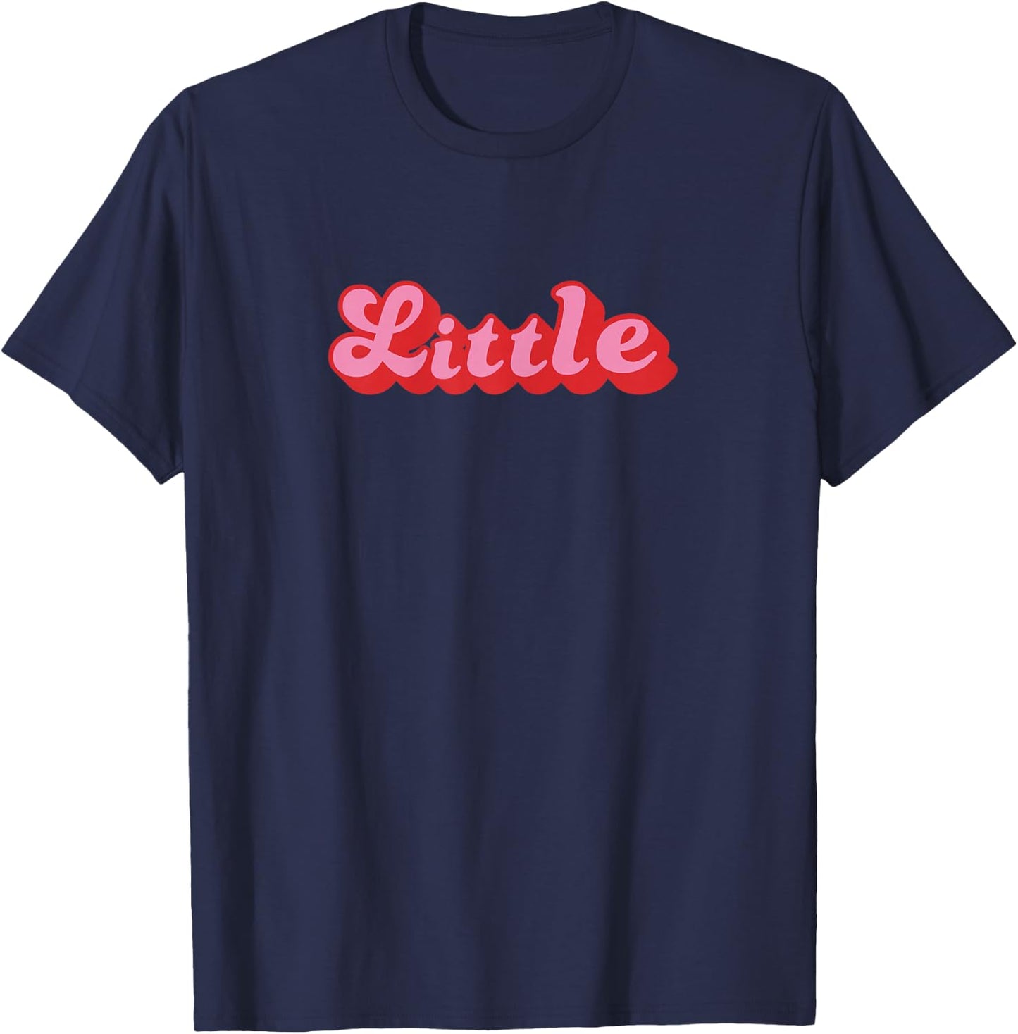 Retro 70s Style Reveal Sorority Big Little Little Sister T-Shirt - T-Shirt | Navy