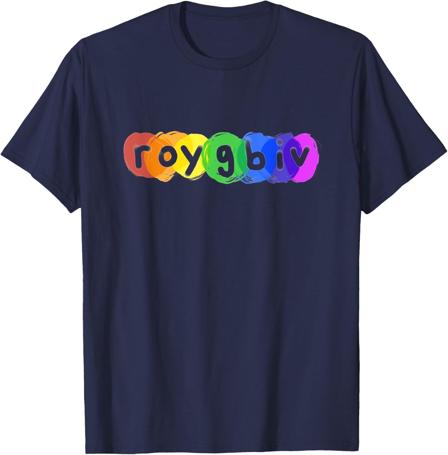 ROYGBIV Rainbow Paint T Shirt For Artist Art Student Teacher Men Women Kids T-Shirt - T-Shirt | Navy
