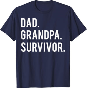 Dad Grandpa Shirt Survivor Gifts Cancer Surgery Veteran T-Shirt - T-Shirt | Navy