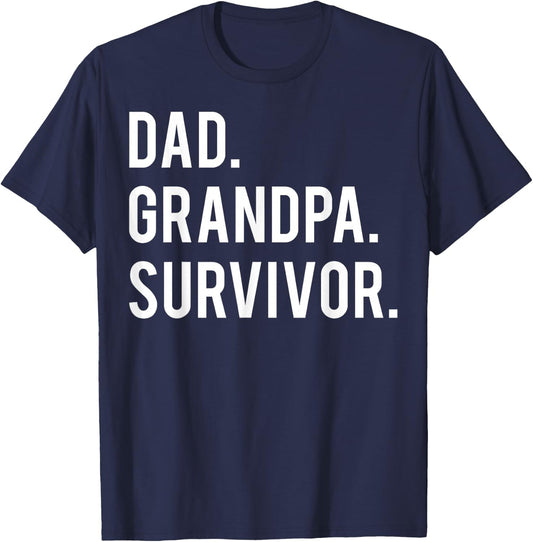 Dad Grandpa Shirt Survivor Gifts Cancer Surgery Veteran T-Shirt - T-Shirt | Navy
