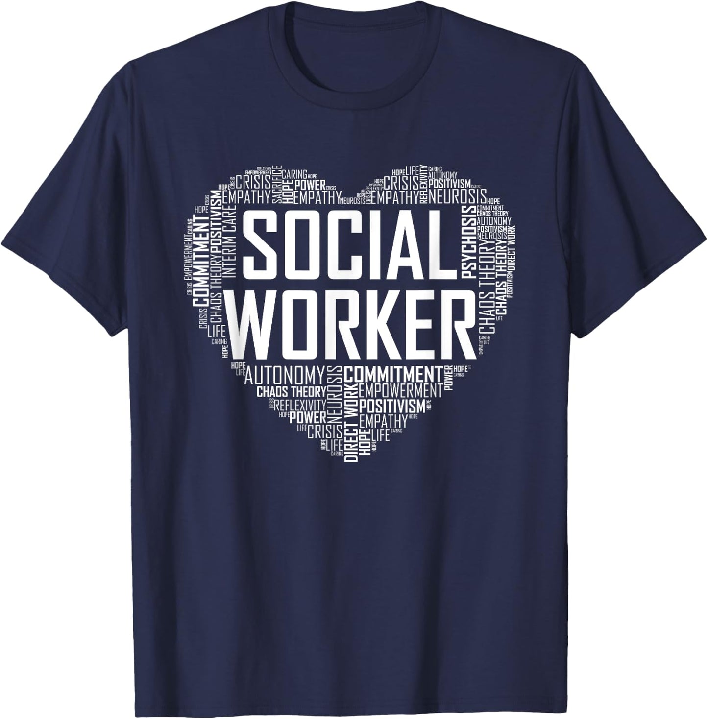 Social Worker T Shirt Love Month Graduation Gift T-Shirt - T-Shirt | Navy