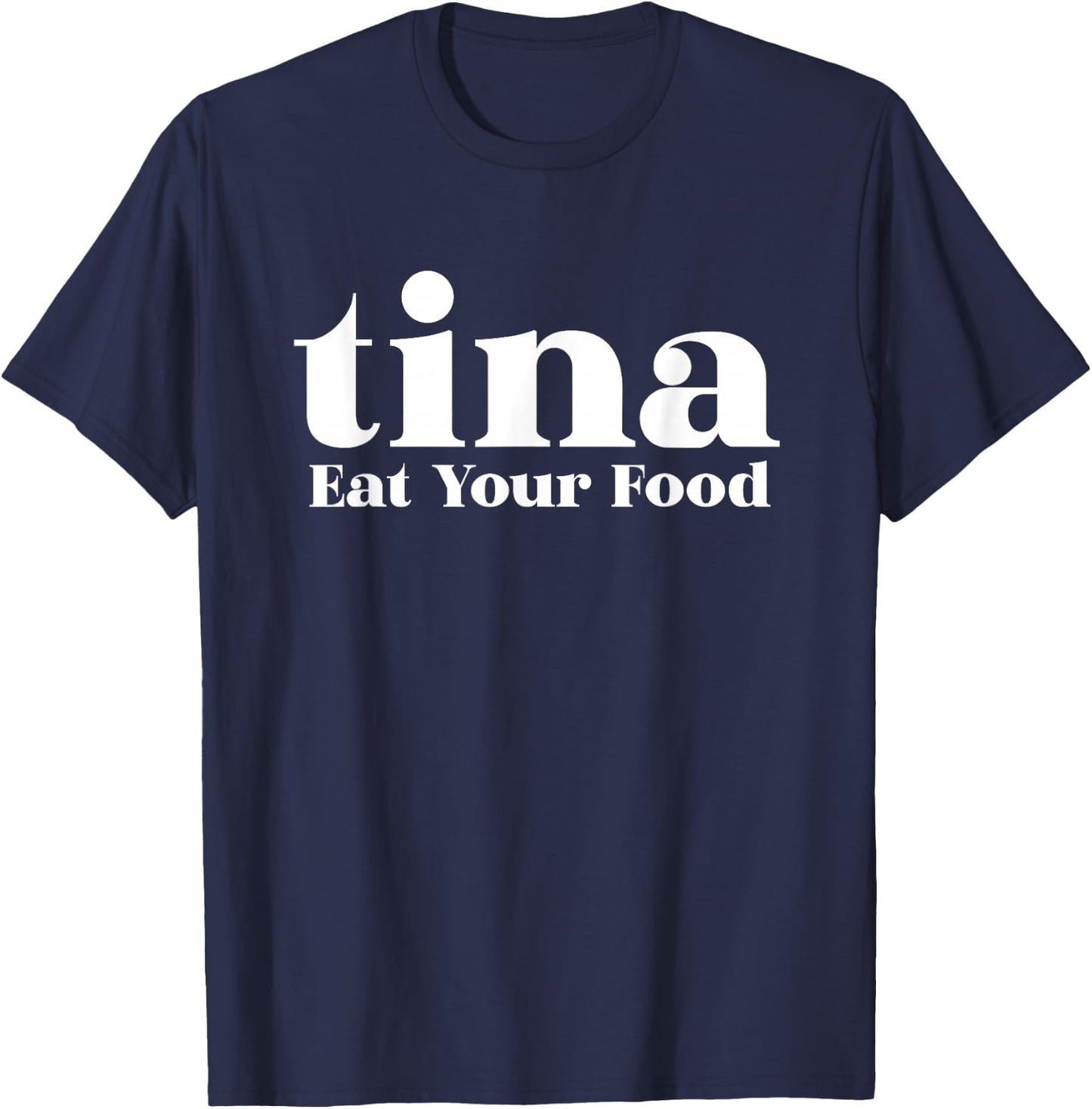 Eat Your Food Tina Llama Alpaca T-Shirt - T-Shirt | Navy