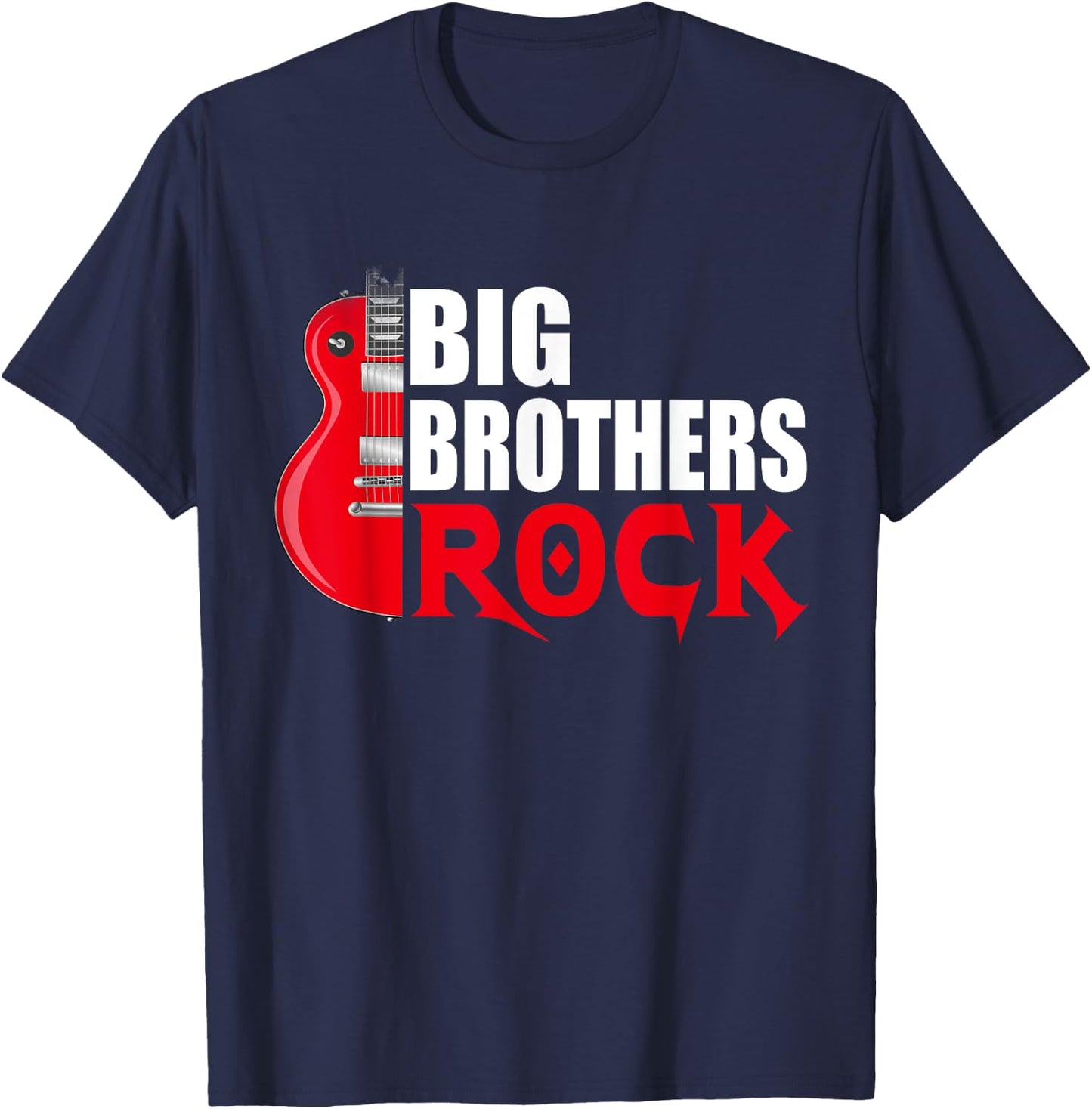 Big Brothers Rock Shirt Funny Older Brother Gift T-Shirt - T-Shirt | Navy
