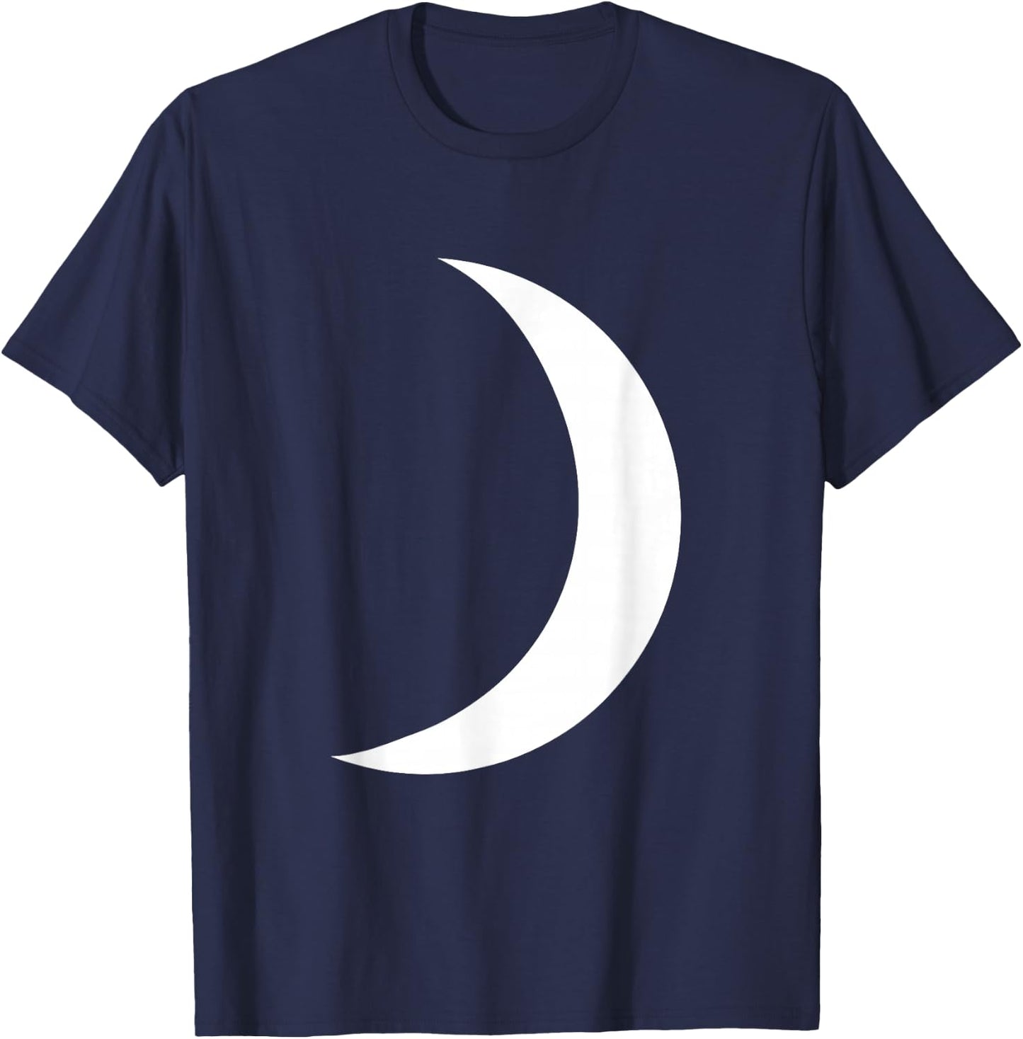 Cool Big White Crescent Moon Astronomy T-Shirt - T-Shirt | Navy