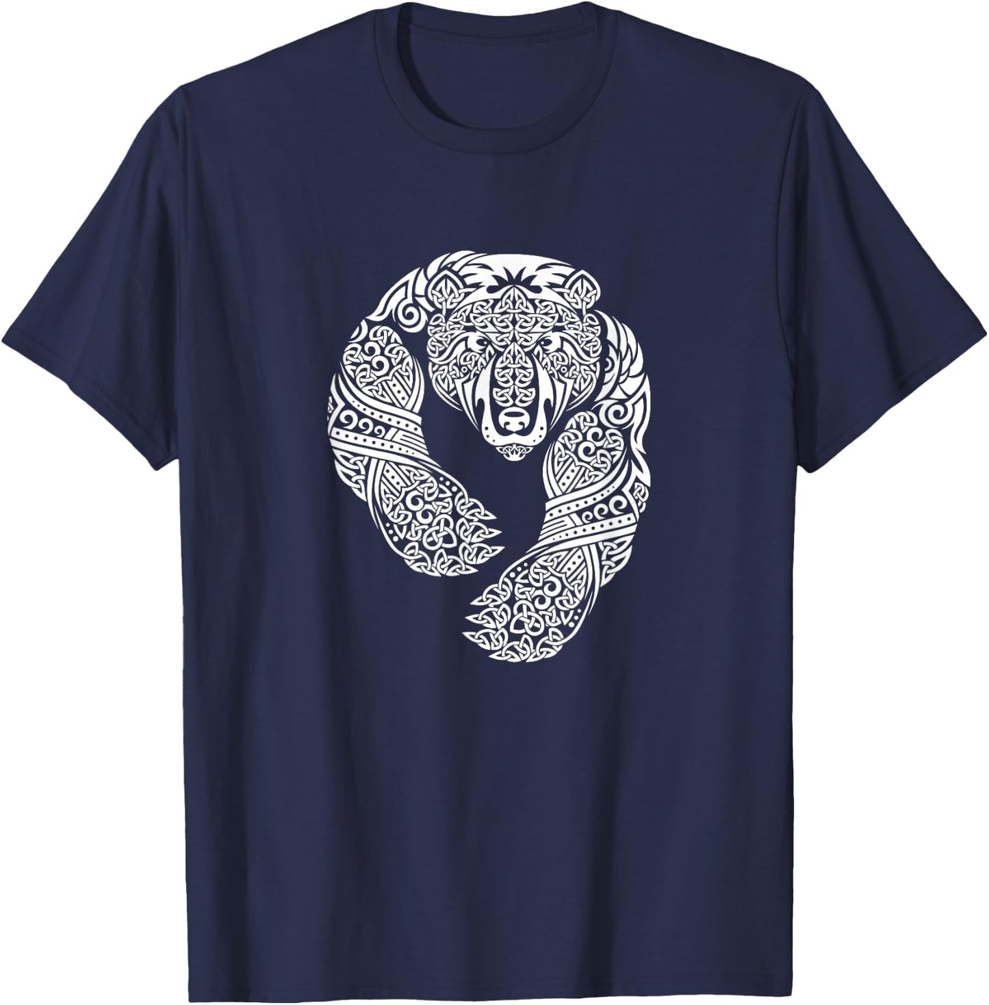 Celtic Knotwork Tribal Tattoo Bear T-Shirt - T-Shirt | Navy
