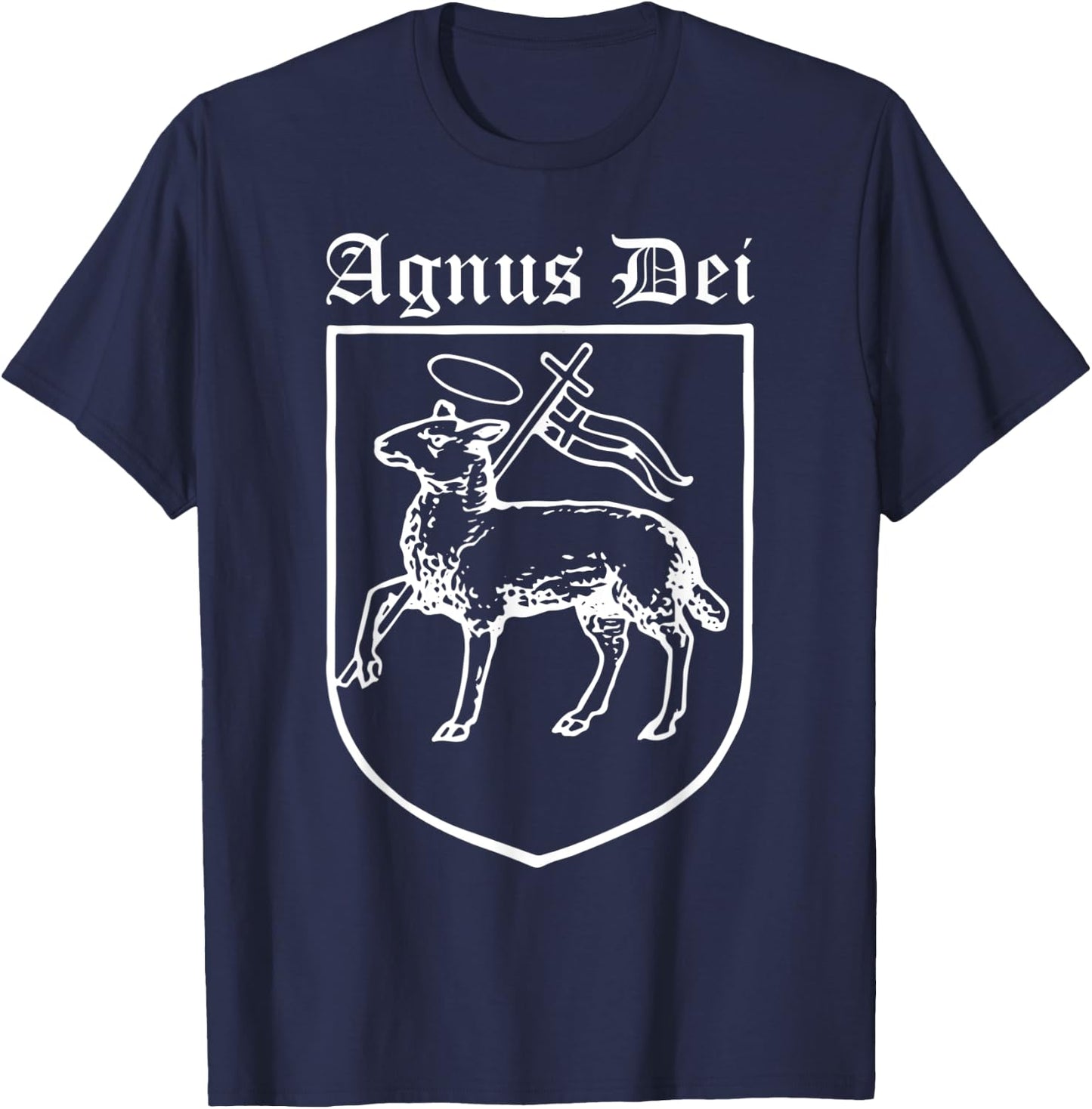 Agnus Dei Jesus Lamb of God Traditional Latin Mass Catholic T-Shirt - T-Shirt | Navy