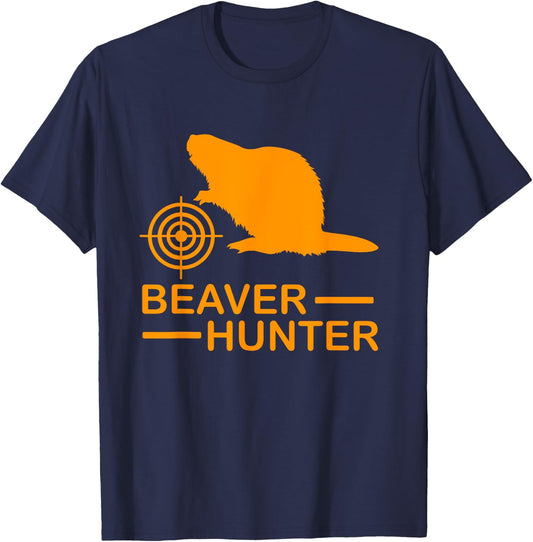 Beaver Hunter - Fun Outdoors Hunting T-Shirt - T-Shirt | Navy