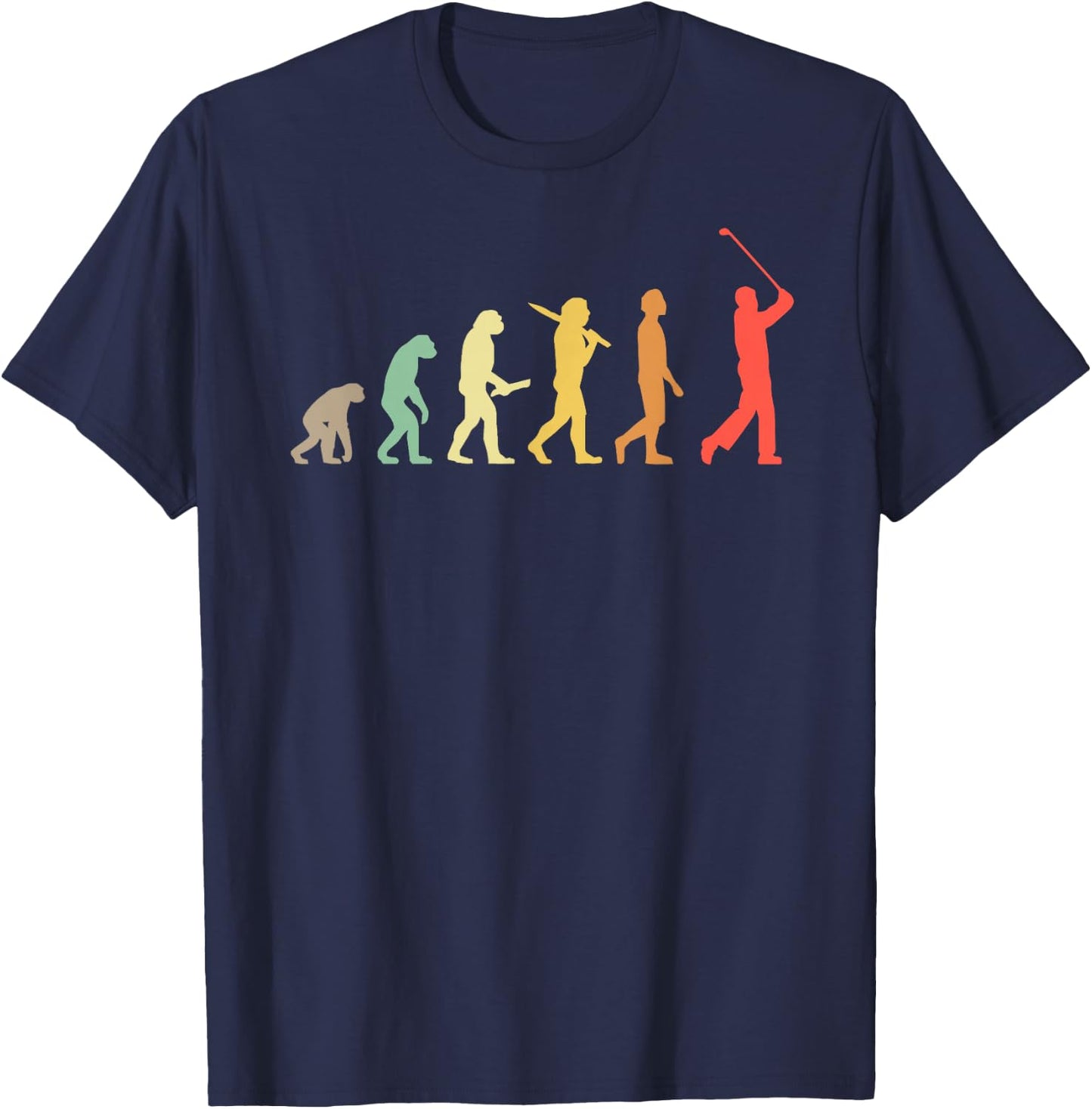 Retro Golf Evolution Gift Golfers & Golf Players T-Shirt - T-Shirt | Navy