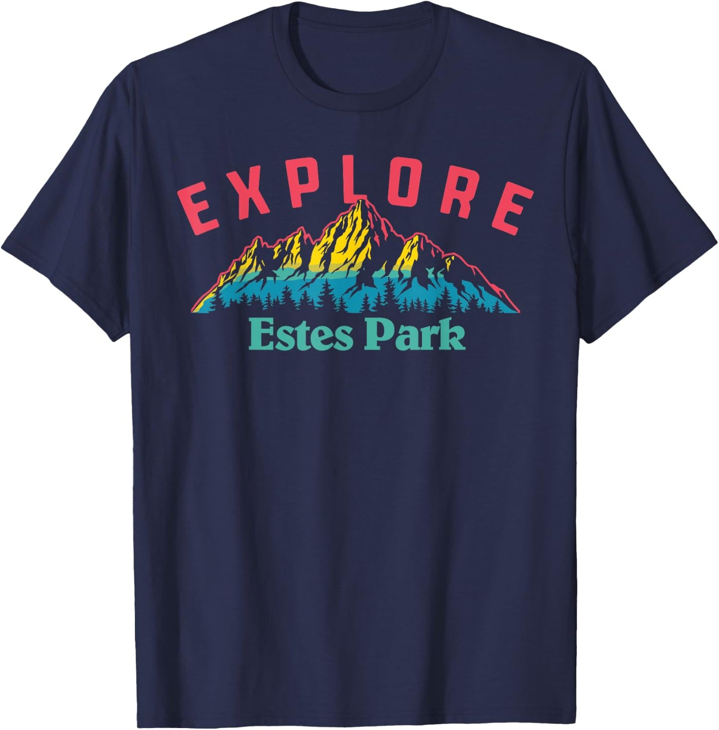 Estes Park Explore! Nature Outdoor Mountains T-Shirt - T-Shirt | Navy