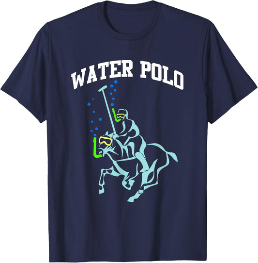 WATER POLO shirt Funny Snorkeling Horse Water Polo Joke T-Shirt - T-Shirt | Navy