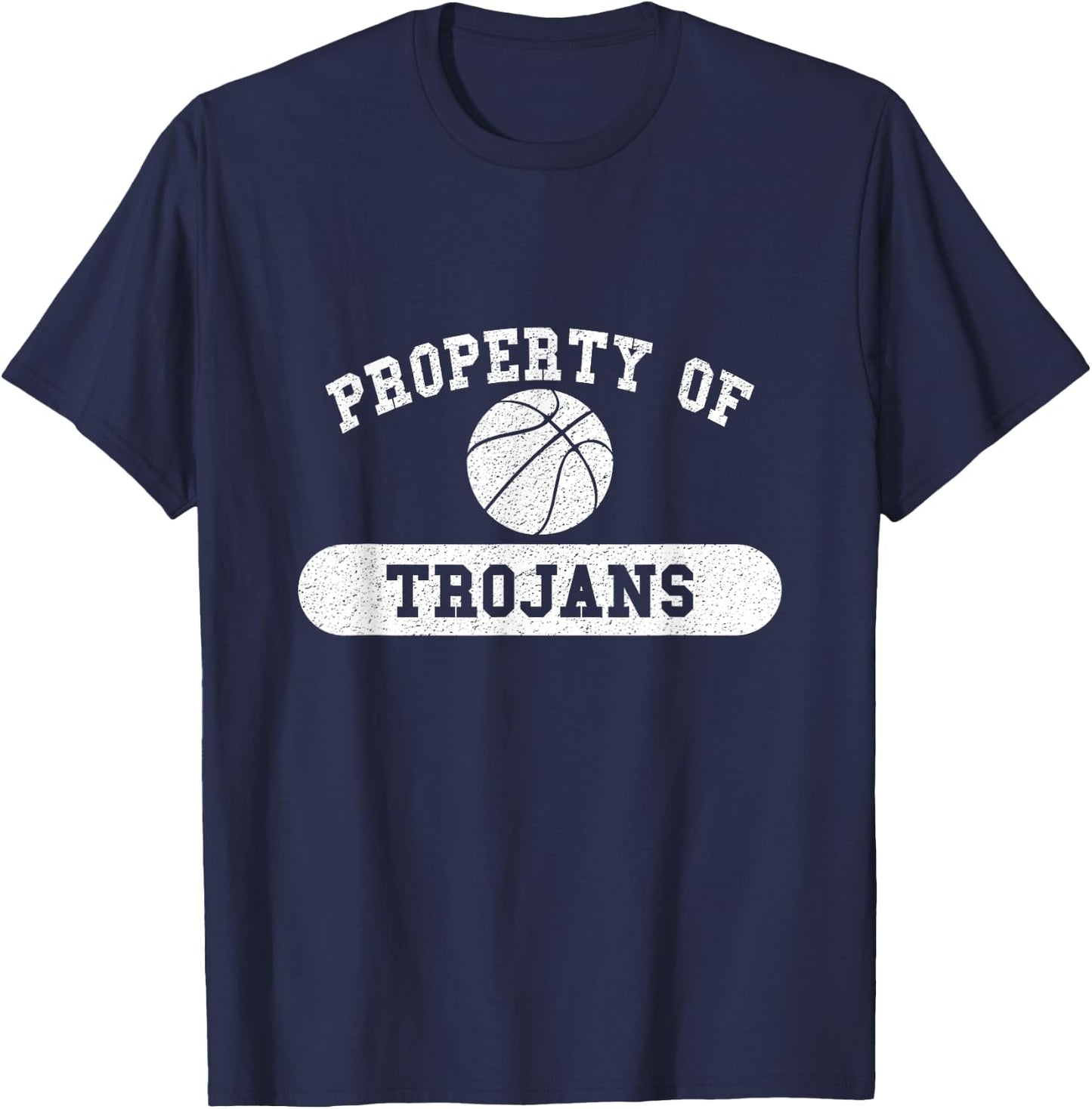 Property of Trojans Basketball T-Shirt - T-Shirt | Navy