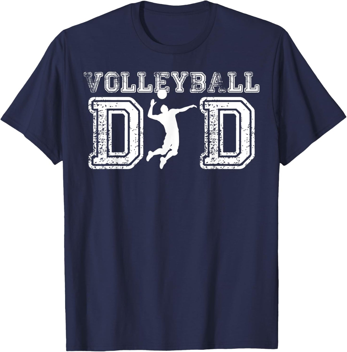 Vintage Volleyball Dad Player Daddy Funny Father's Day Gift T-Shirt - T-Shirt | Navy