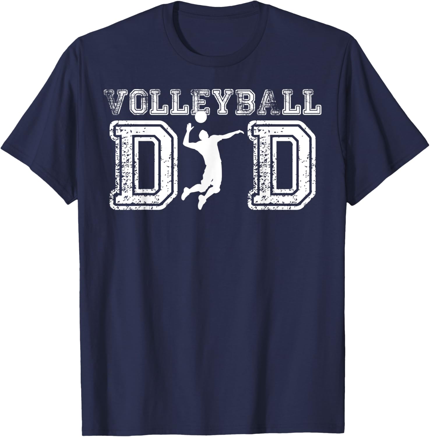 Vintage Volleyball Dad Player Daddy Funny Father's Day Gift T-Shirt - T-Shirt | Navy