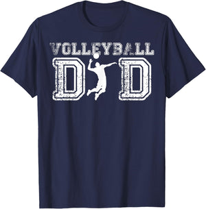 Vintage Volleyball Dad Player Daddy Funny Father's Day Gift T-Shirt - T-Shirt | Navy