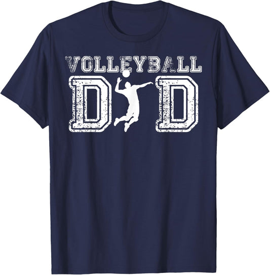Vintage Volleyball Dad Player Daddy Funny Father's Day Gift T-Shirt - T-Shirt | Navy