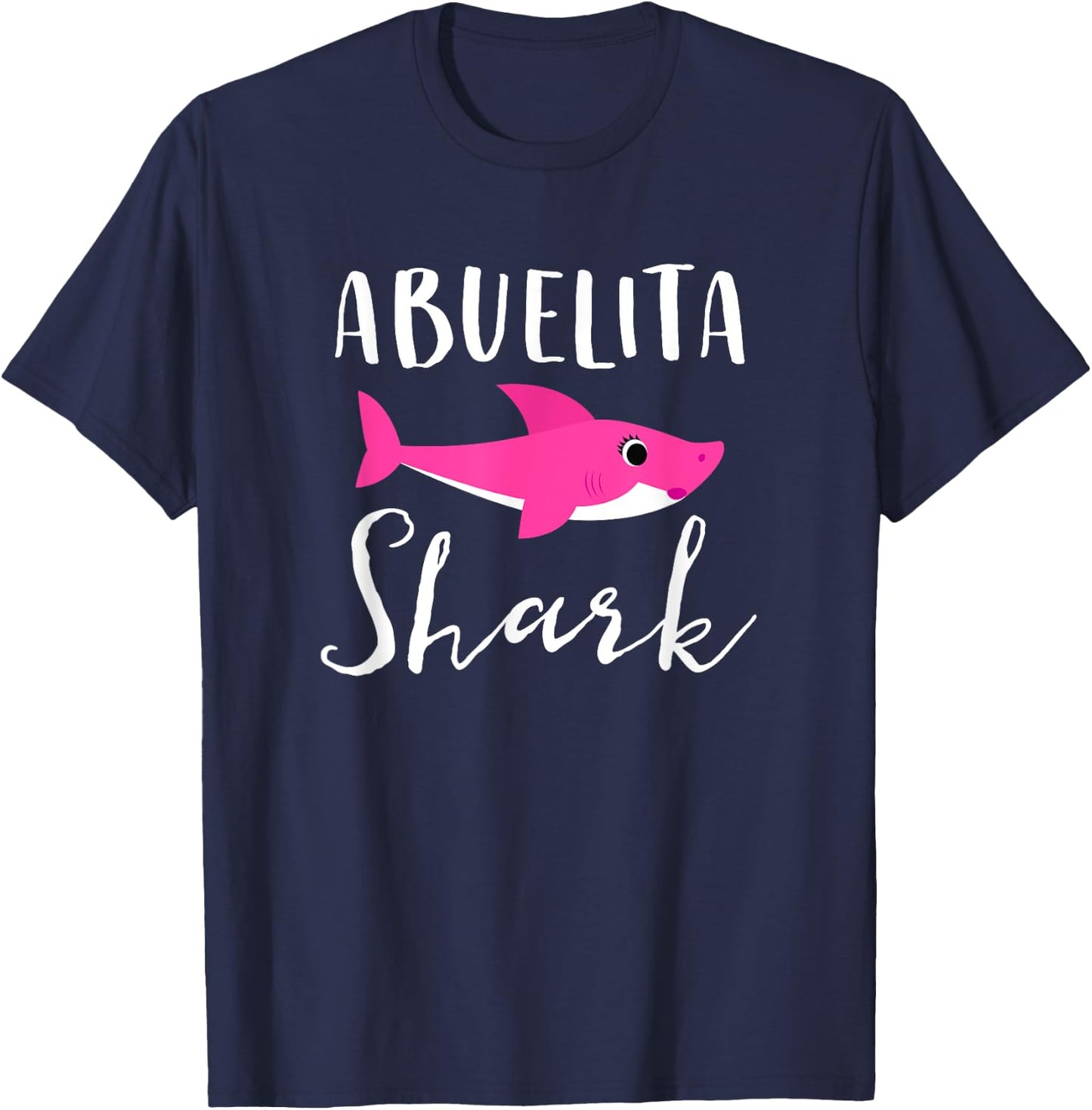 Abuelita Shark Grandma Grandmother Pink Shark Graphic T-Shirt - T-Shirt | Navy