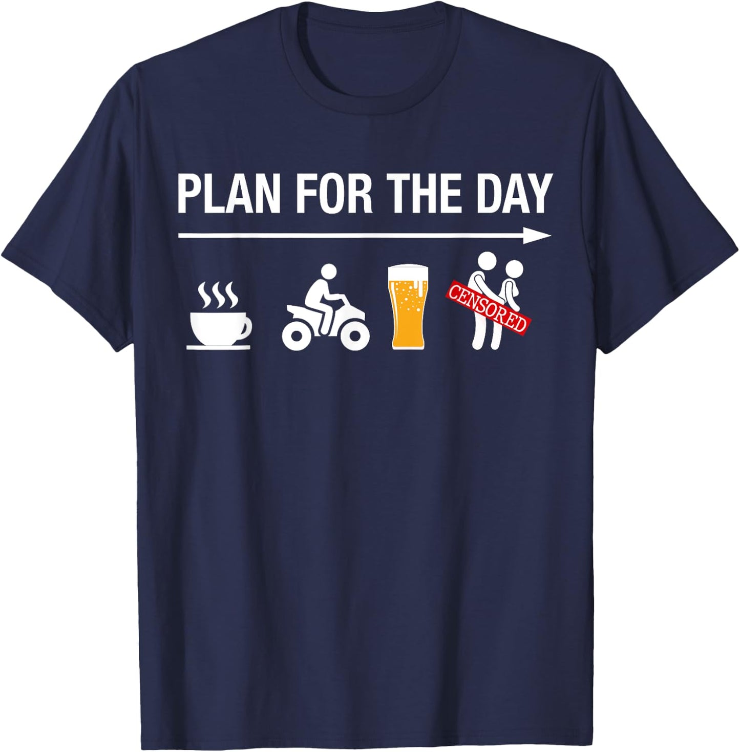 Funny ATV Shirts Men Women Four Wheeling Coffee Quad Beer T-Shirt - T-Shirt | Navy
