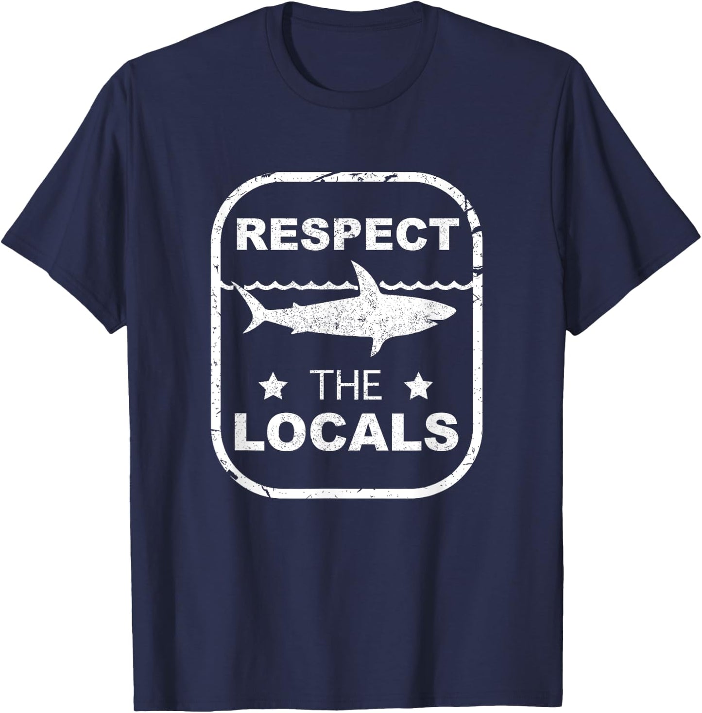 FANNY Respect The Locals design for shark LOVERS. T-Shirt - T-Shirt | Navy