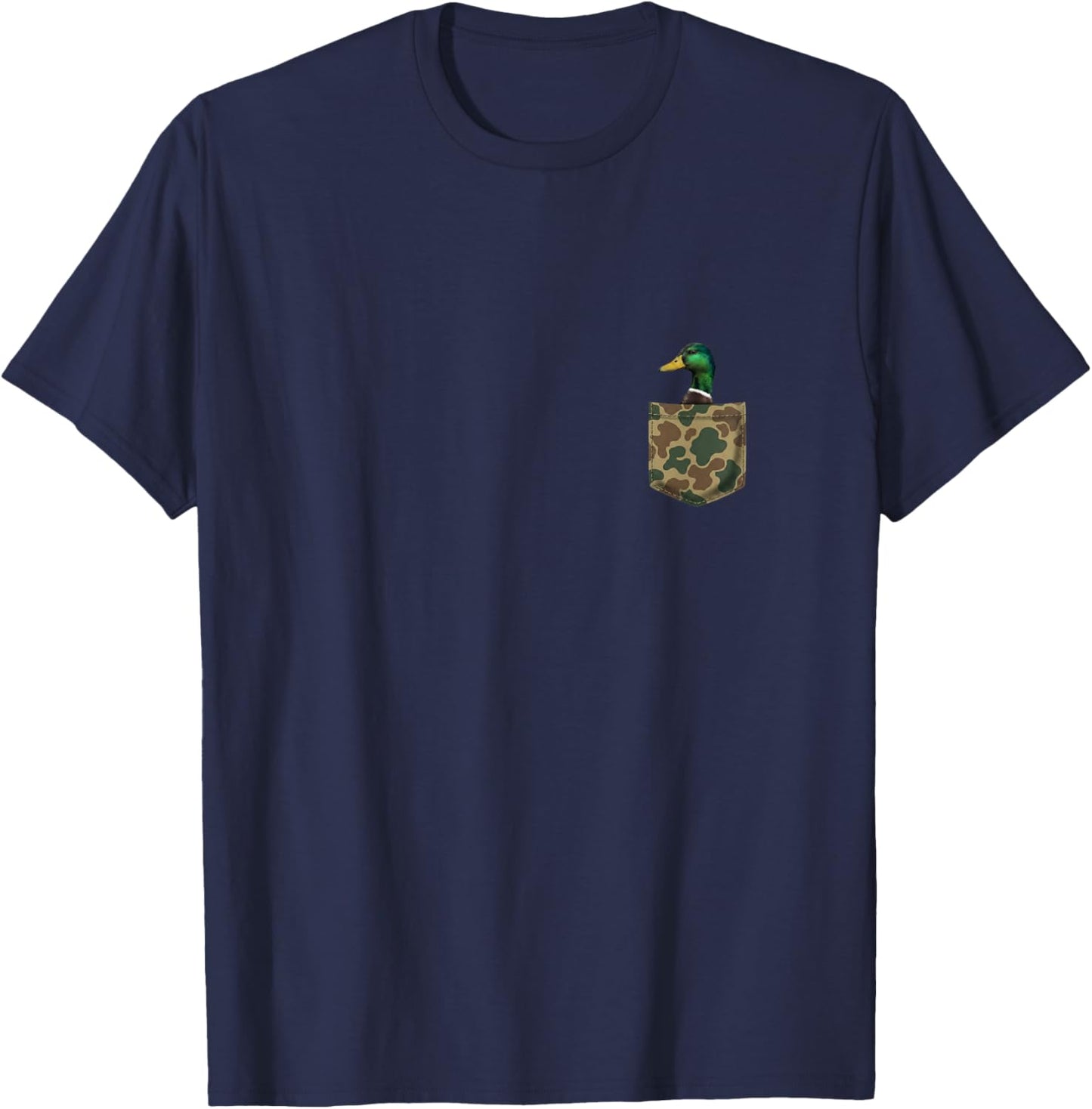 Vintage Mallard Duck Camo Pocket Waterfowl Hunting Gifts T-Shirt - T-Shirt | Navy