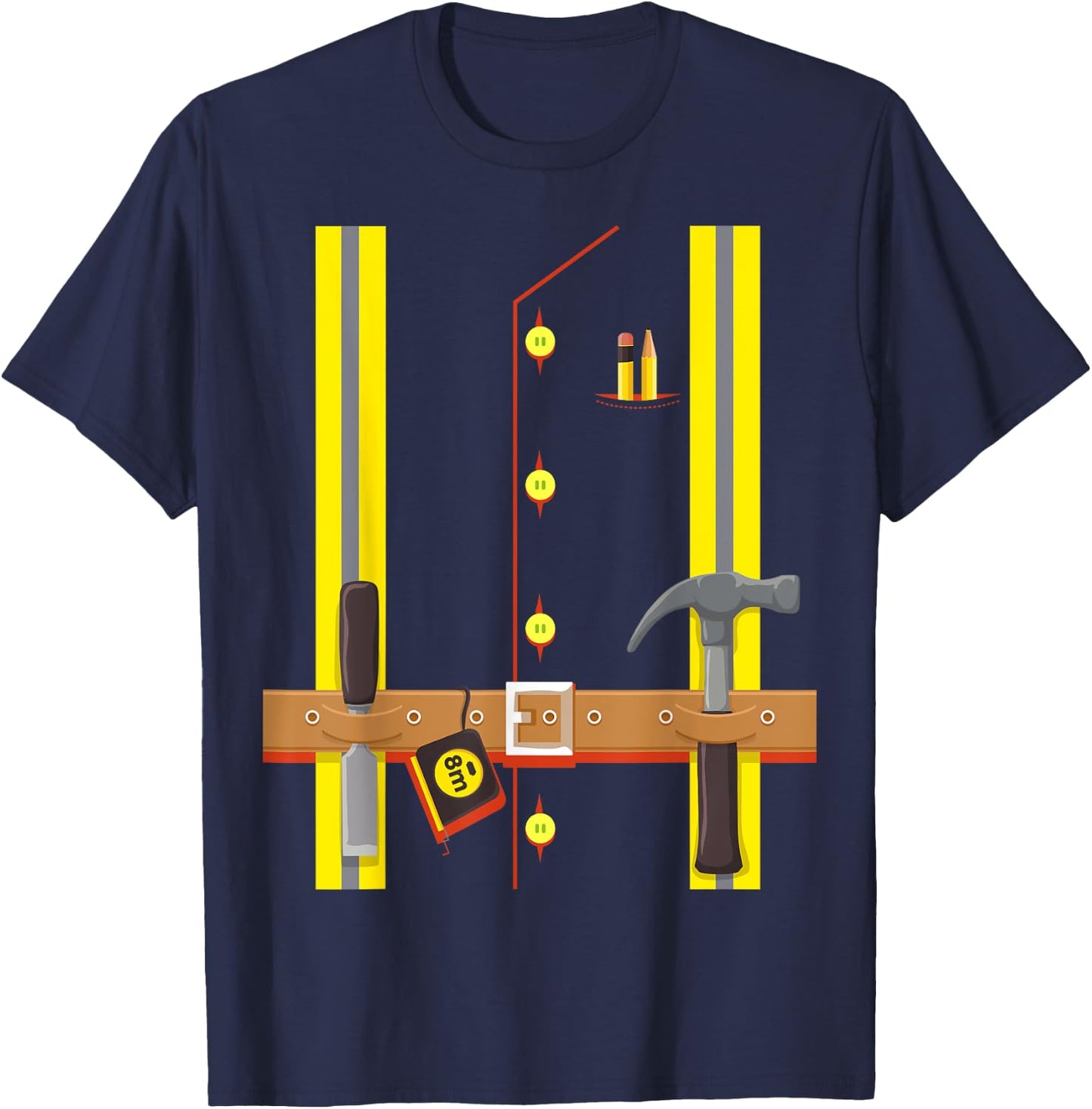 Construction Worker Costume for Boys Kids Halloween Builder T-Shirt - T-Shirt | Navy