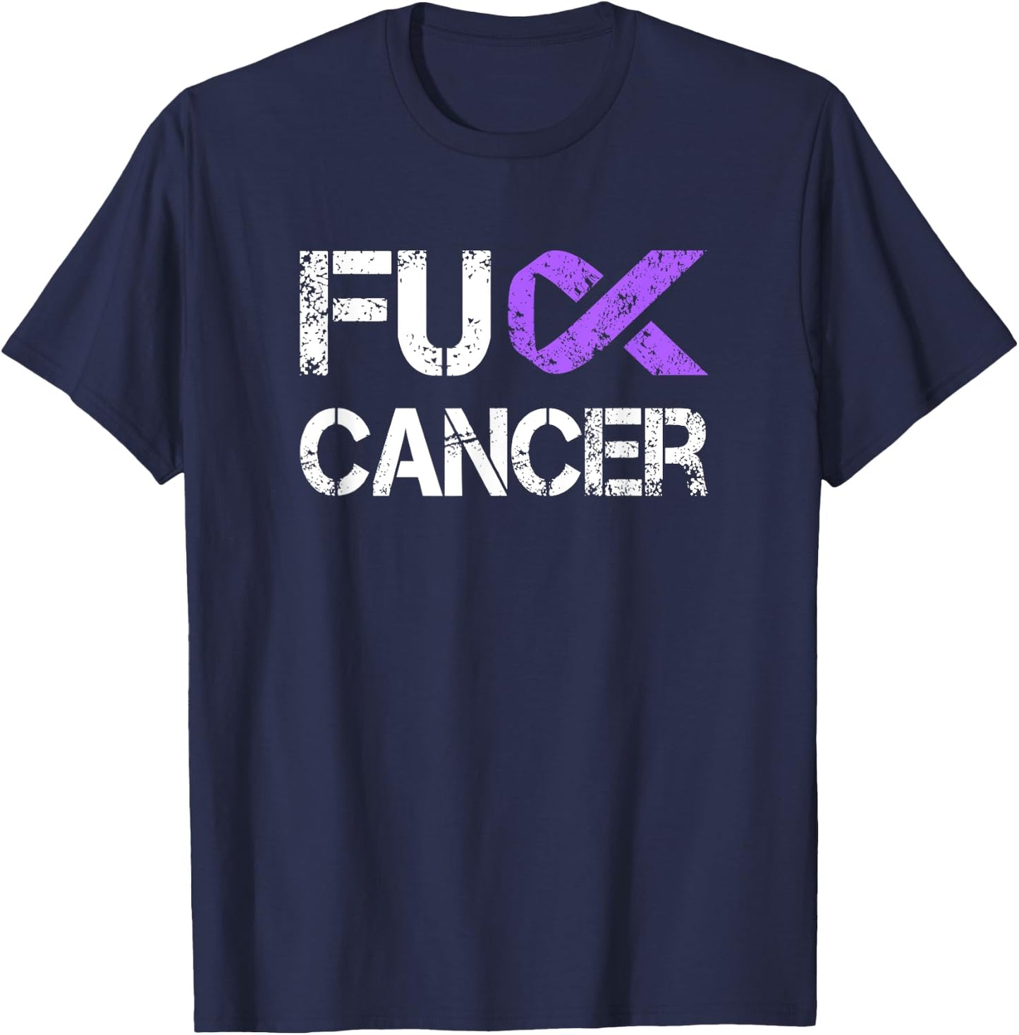 Fuck Cancer, Testicular Cancer Awareness T-Shirt - T-Shirt | Navy