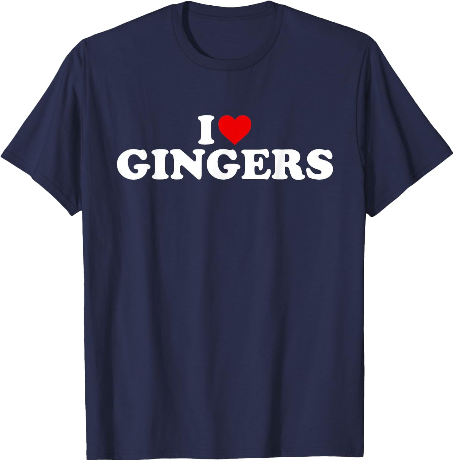 I Love Gingers - Heart T-Shirt - T-Shirt | Navy