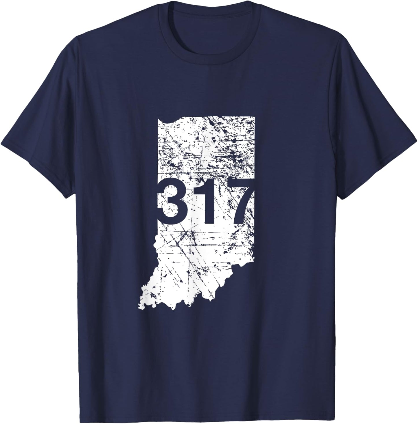 Indianapolis Carmel Lawrence Area Code 317 Shirt, Indiana T-Shirt - T-Shirt | Navy