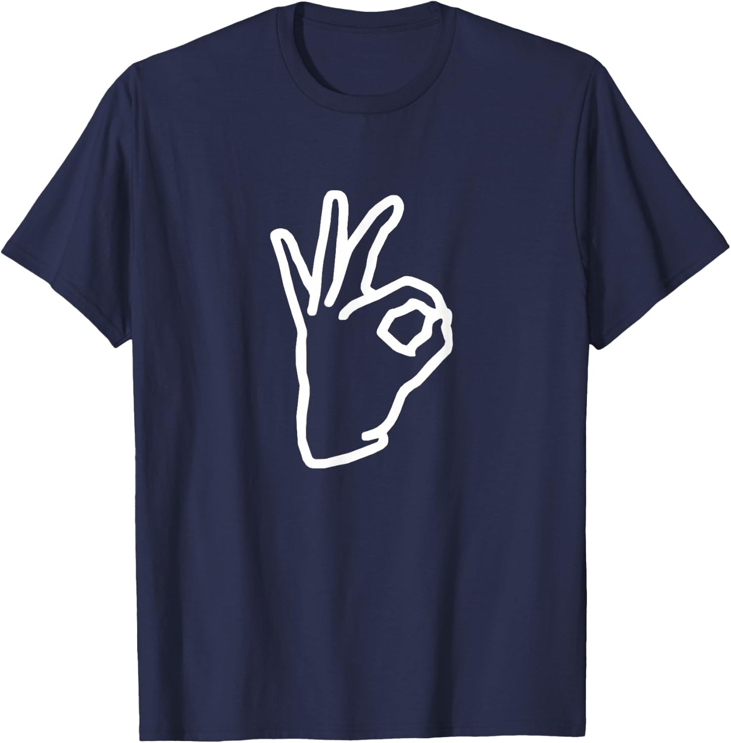 BoredKoalas Meme Ok Hand Sign Retro , -Adults & Kids, Black, Small T-Shirt - T-Shirt | Navy