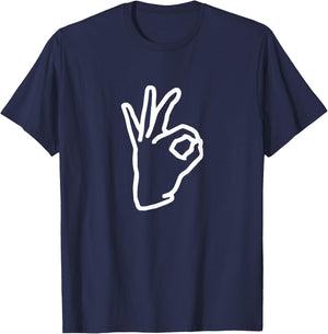 BoredKoalas Meme Ok Hand Sign Retro , -Adults & Kids, Black, Small T-Shirt - T-Shirt | Navy