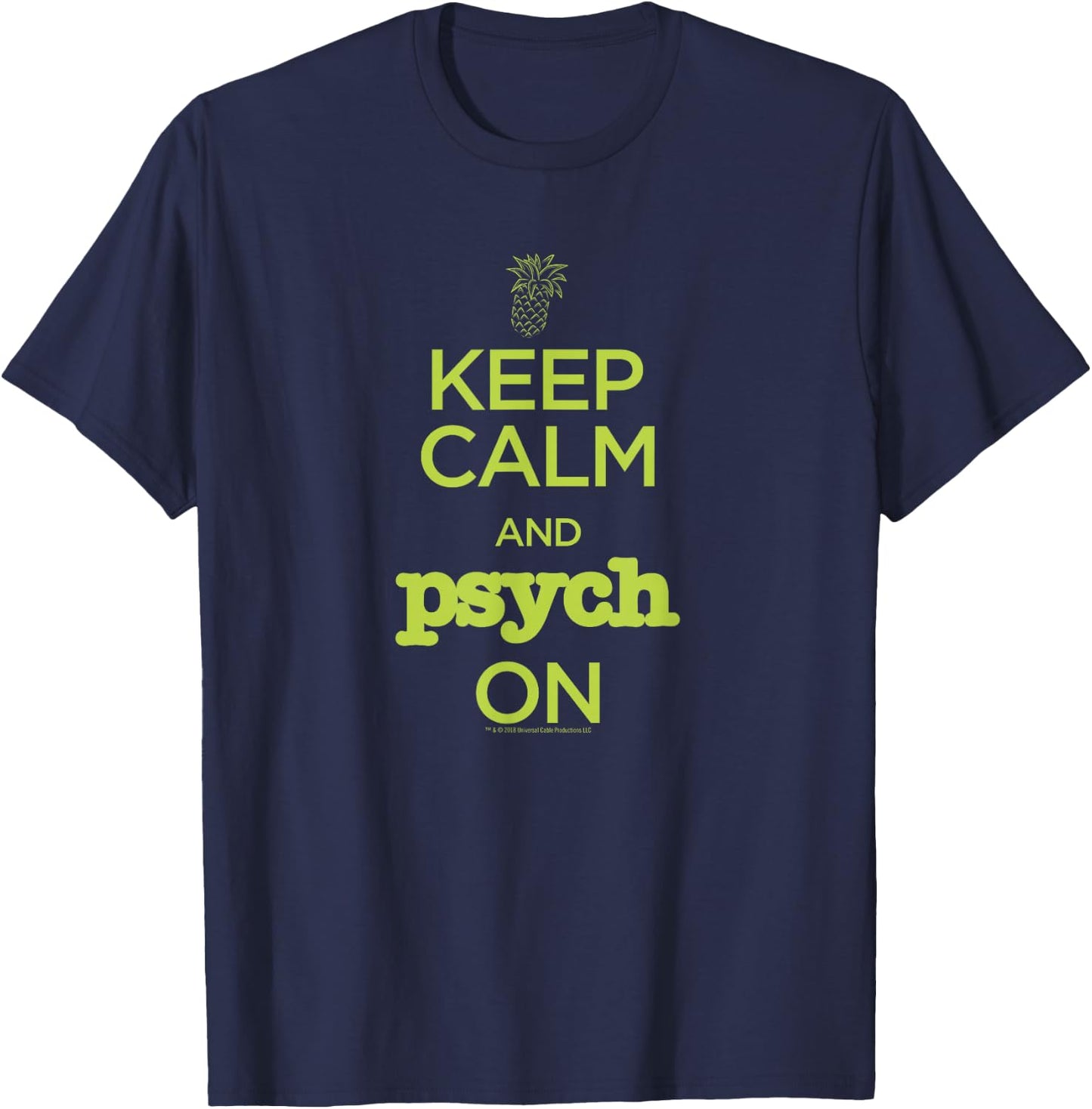 Psych Keep Calm and Psych On Standard - Official T-Shirt - T-Shirt | Navy