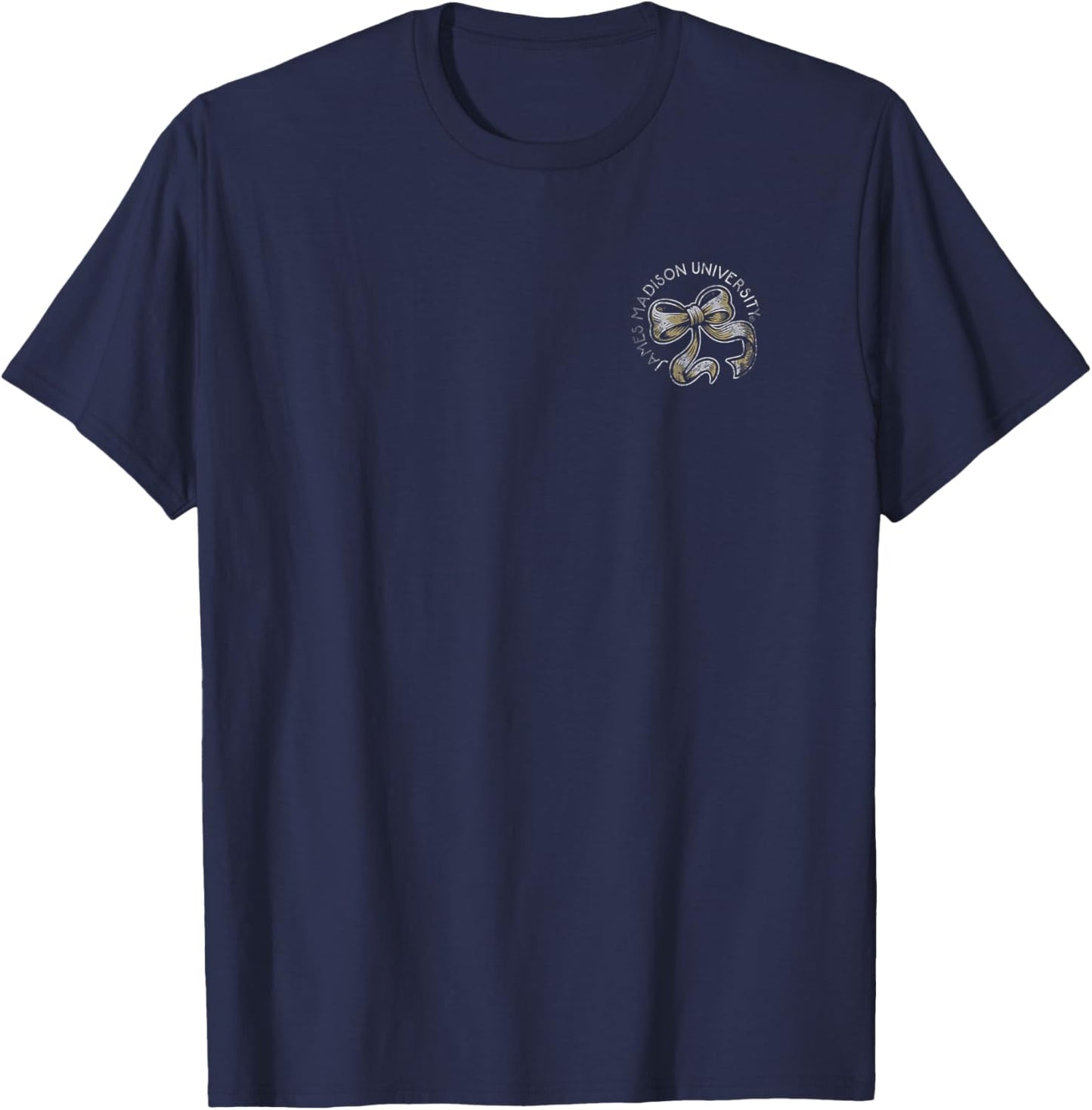 James Madison Dukes Bow Vintage Purple Officially Licensed T-Shirt - T-Shirt | Navy