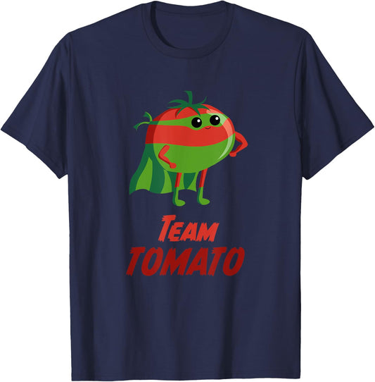 Team Tomato | Super hero for vegans vegetarians and gardener T-Shirt - T-Shirt | Navy