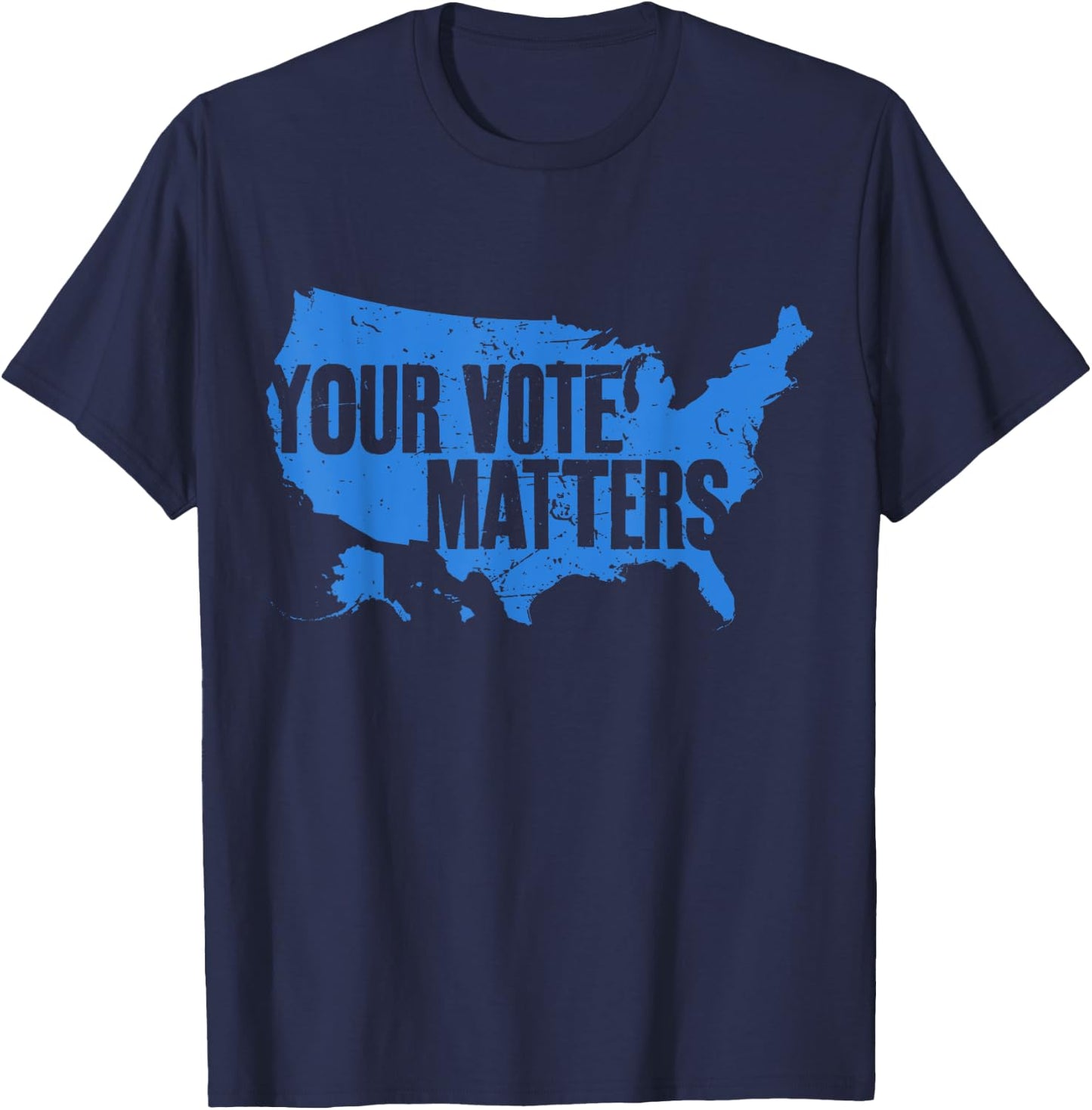 Your Vote Matters Blue Map T-Shirt - T-Shirt | Navy