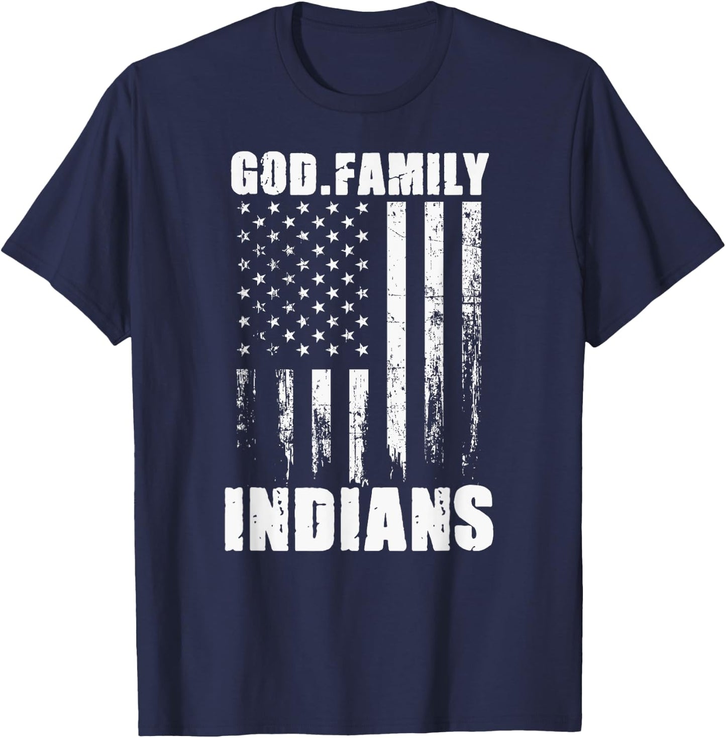 Venice Indians God. Family. Vintage USA Flag T-Shirt - T-Shirt | Navy