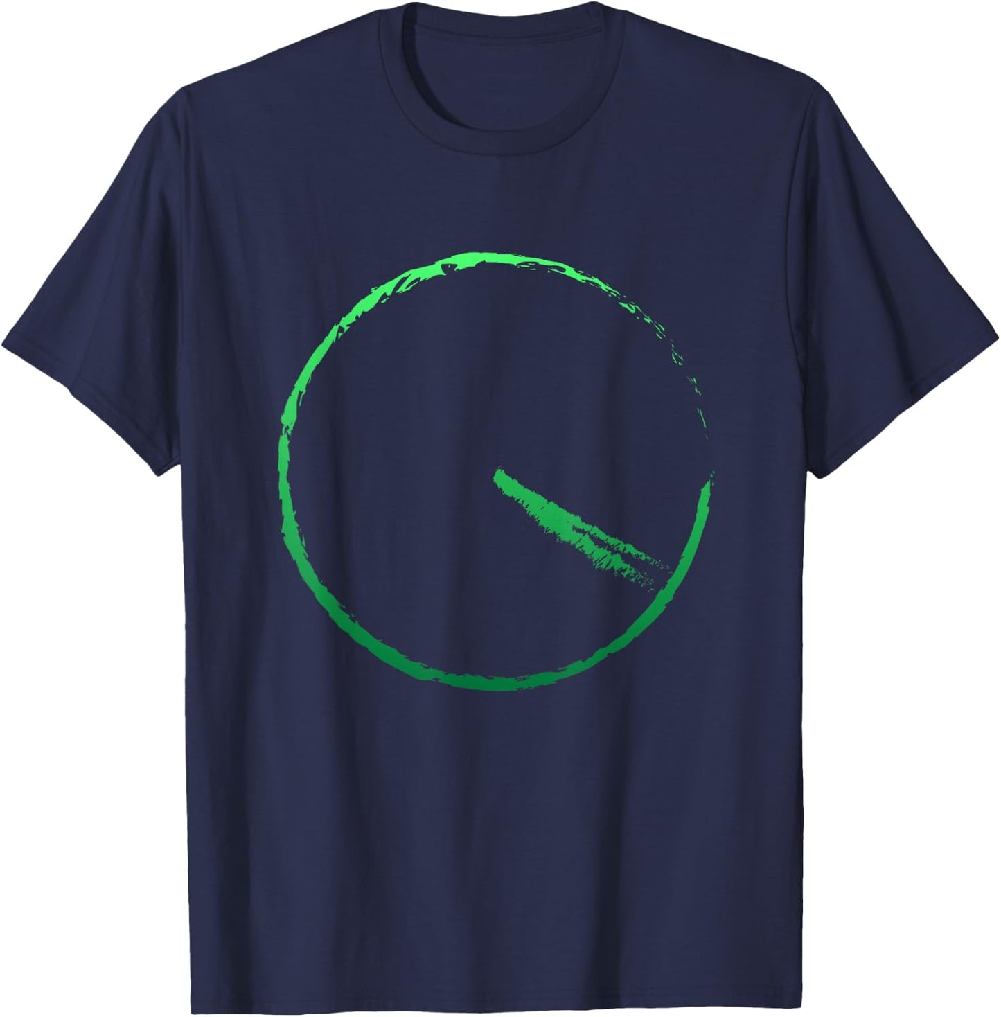 Subtle 420 Minimalistic Green Gradient Clock Print T-Shirt - T-Shirt | Navy