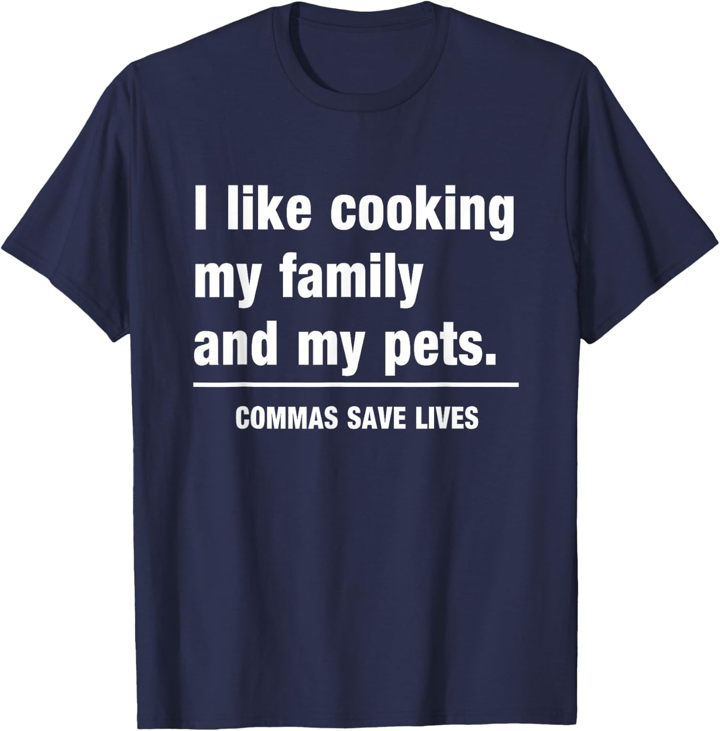 Commas Save Lives T-Shirt - T-Shirt | Navy
