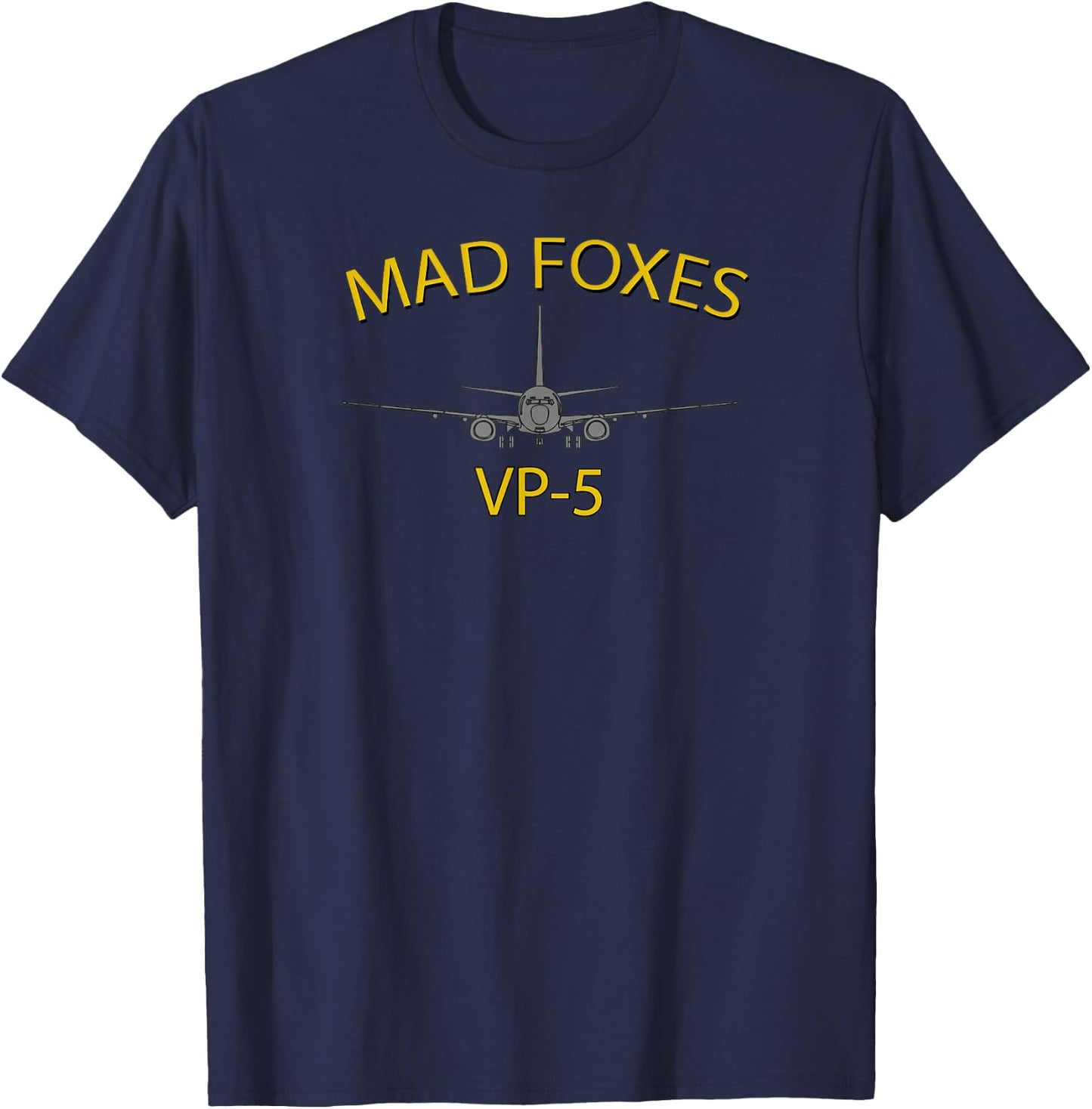 VP-5 Patrol Squadron 5 Mad Foxes P-8 Poseidon Airplane T-Shirt - T-Shirt | Navy