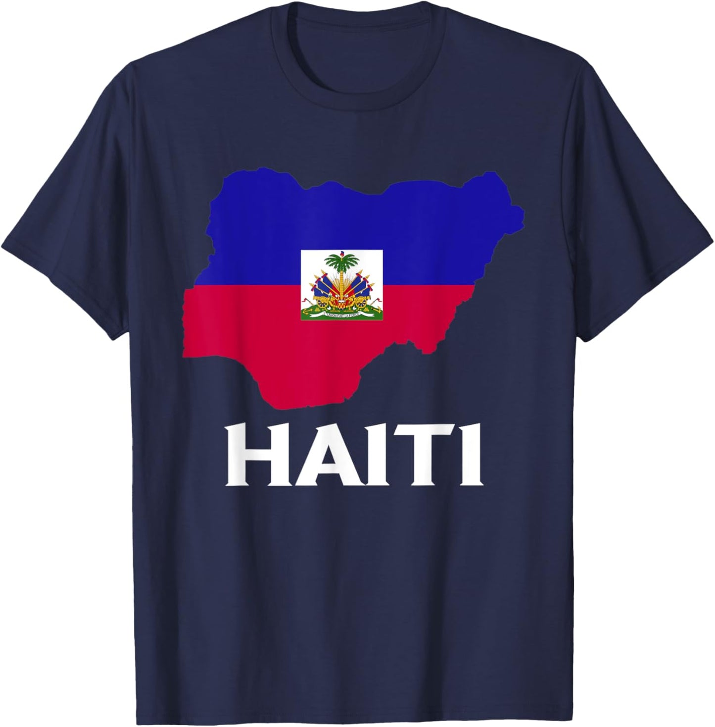 Haitian Flag Haitian Roots Haiti Map Haitian Pride T-Shirt - T-Shirt | Navy