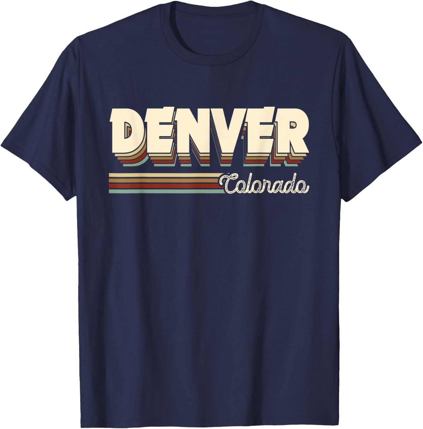 Retro City Denver Colorado Gifts Souvenirs Men Women Kids T-Shirt - T-Shirt | Navy